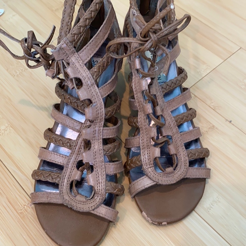 Steve Madden braided lace up wedges!